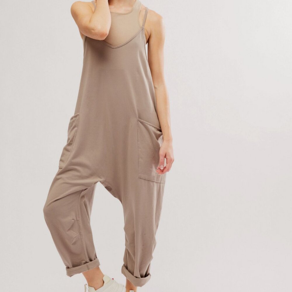 NWT Free People Movement Hot Shot Onesie in color Mocha Latte